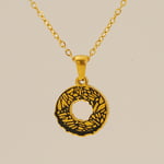 Gold color / 1 Piece Classic Bark Grain Unique Letter O Stainless Steel  Gold Color Unisex Pendant Necklaces Picture15